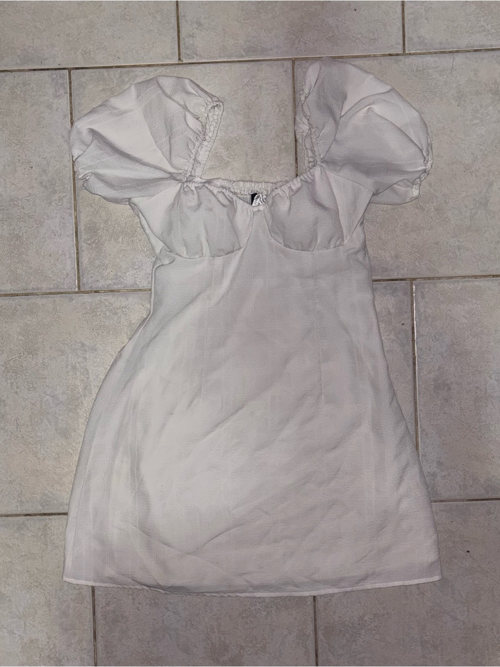 White Puff Sleeve Dress
